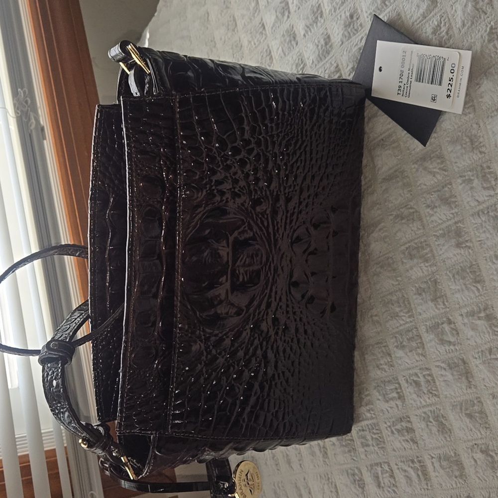 Brahmin Hillary Cocoa Ombre Crocodile-Embossed Crossbody Bag - Picture 2 of 8